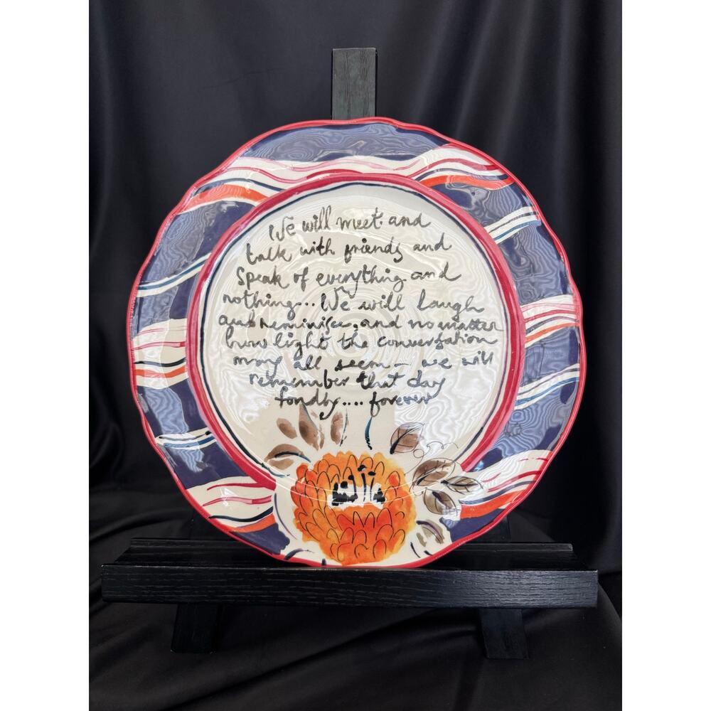 Anthropologie Friendship Script Quote Colorful Giving Plate